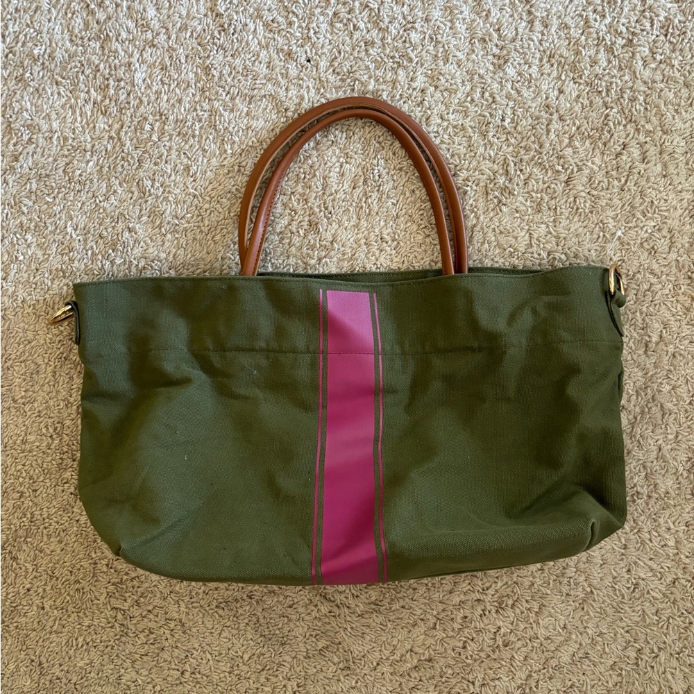 Green & pink tote